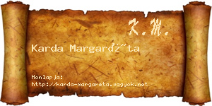 Karda Margaréta névjegykártya